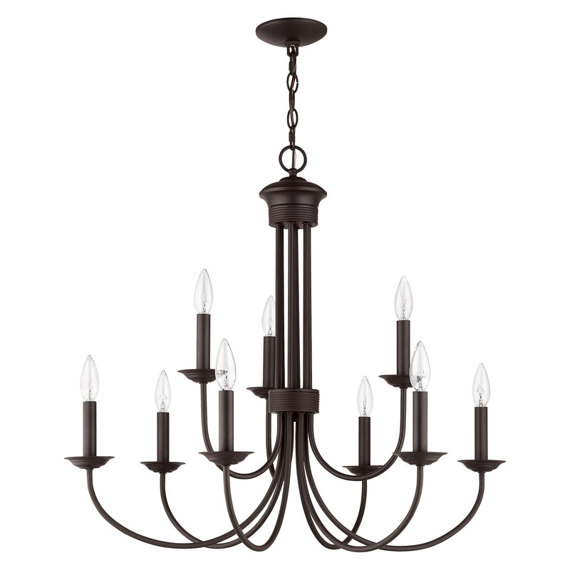Estate 9-Light 2-Tier Chandelier in Bronze