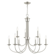 Estate 9-Light 2-Tier Chandelier in Brushed Nickel