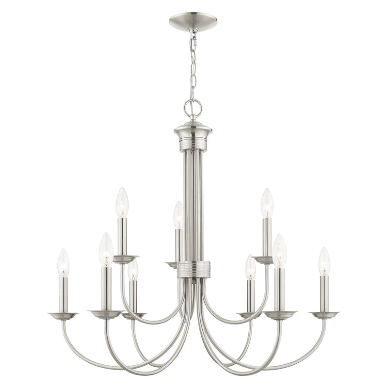 Estate 9-Light 2-Tier Chandelier in Brushed Nickel