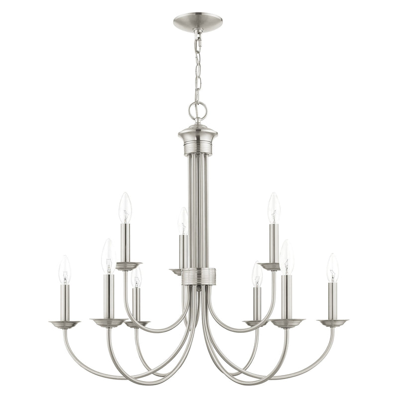 Estate 9-Light 2-Tier Chandelier in Brushed Nickel