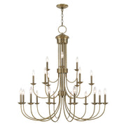 Estate 21-Light Grande Foyer Chandelier in Antique Brass