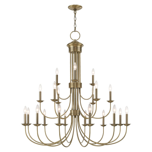 Estate 21-Light Grande Foyer Chandelier in Antique Brass