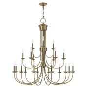 Estate 21-Light Grande Foyer Chandelier in Antique Brass