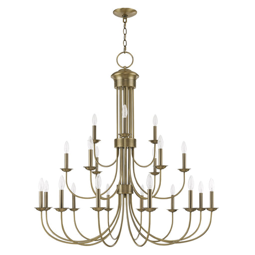 Estate 21-Light Grande Foyer Chandelier in Antique Brass