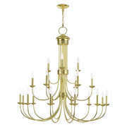 Estate 21-Light Grande Foyer Chandelier in Polished Brass