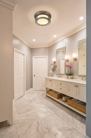 Willow 2 Light 12" Flush Mount in Brushed Nickel in a room setting