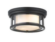 Willow 2 Light 12" Flush Mount in Matte Black