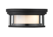Willow 2 Light 12" Flush Mount in Matte Black