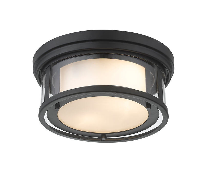 Willow 2 Light 12" Flush Mount in Matte Black