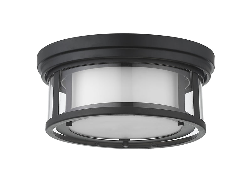 Willow 2 Light 12" Flush Mount in Matte Black