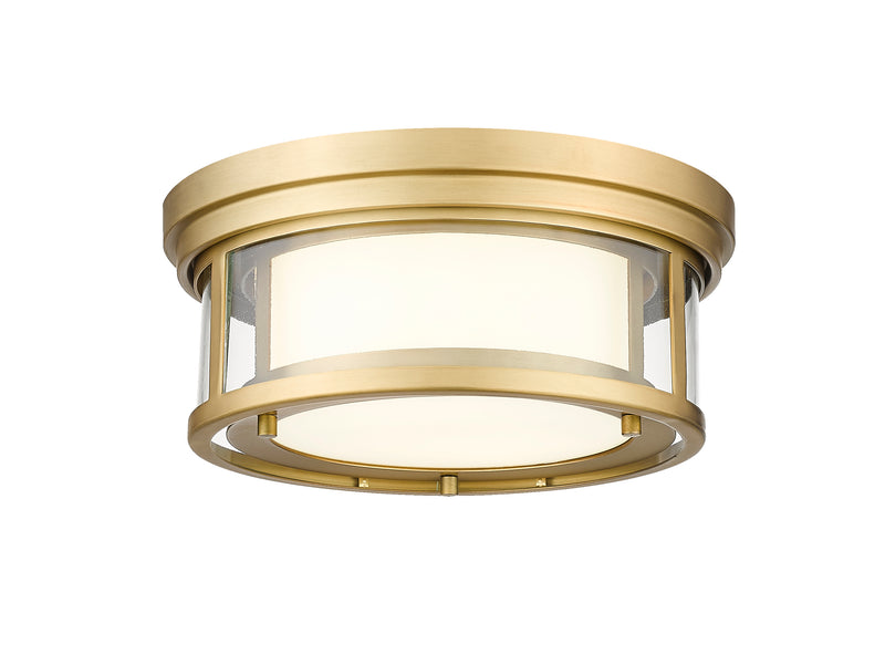 Willow 2 Light 12" Flush Mount in Olde Brass
