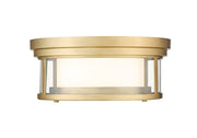 Willow 2 Light 12" Flush Mount in Olde Brass