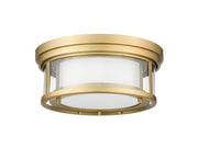 Willow 2 Light 12" Flush Mount in Olde Brass