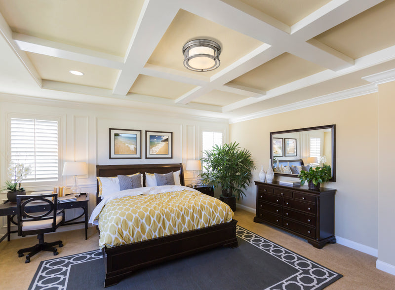 Willow 3 Light 16" Flush Mount in Brushed Nickel in a room setting
