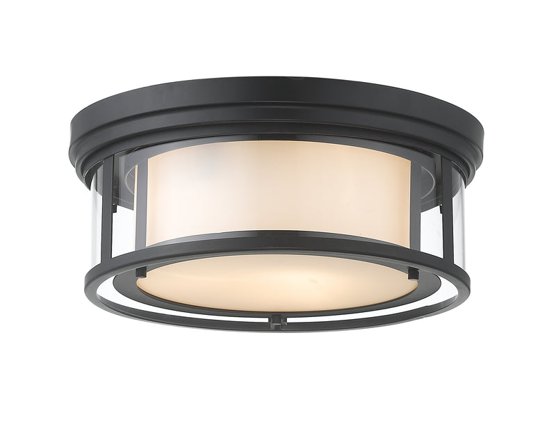 Willow 3 Light 16" Flush Mount in Matte Black