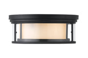 Willow 3 Light 16" Flush Mount in Matte Black