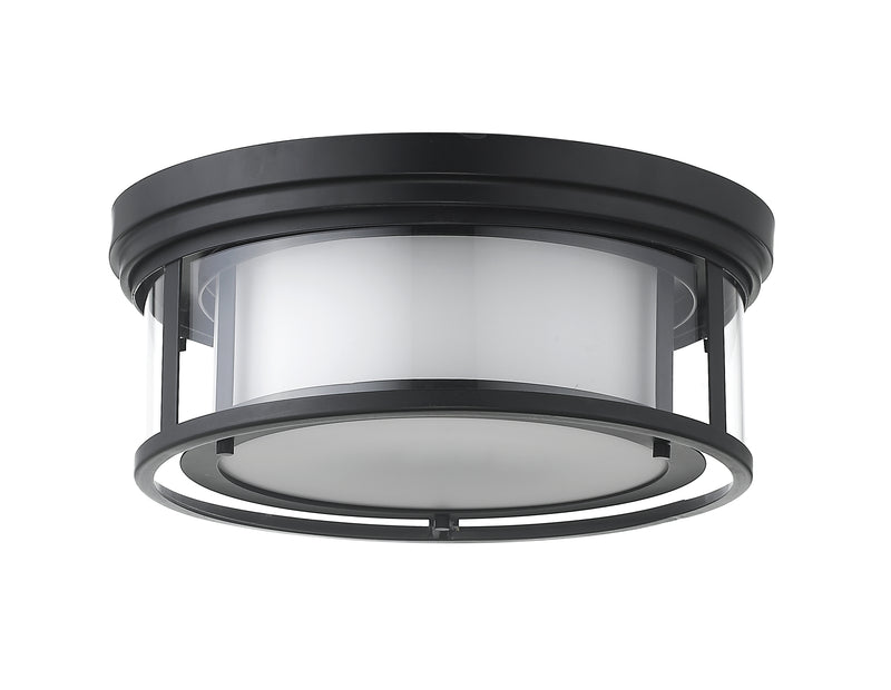 Willow 3 Light 16" Flush Mount in Matte Black