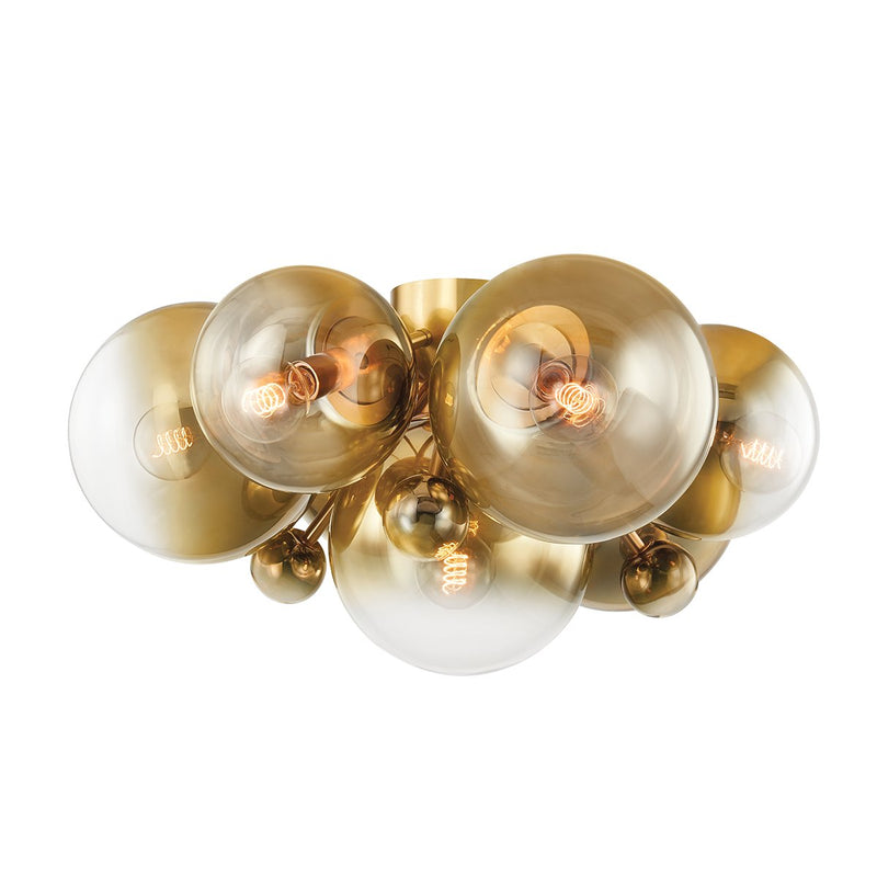 Kyoto 7-Light Flush Mount in Vintage Polished Brass