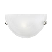 12" ADA Alabaster Glass Wall Sconce in Brushed Nickel