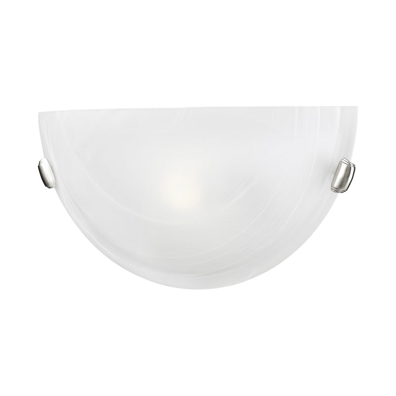 12" ADA Alabaster Glass Wall Sconce in Brushed Nickel