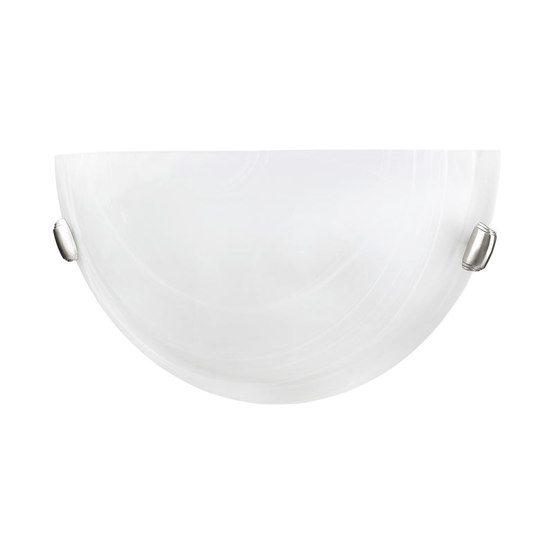 12" ADA Alabaster Glass Wall Sconce in Brushed Nickel