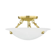Oasis 3-Light 12" Semi-Flush Mount in Polished Brass