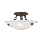 Oasis 3-Light 12" Semi-Flush Mount in Bronze