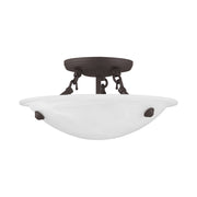 Oasis 3-Light 12" Semi-Flush Mount in Bronze