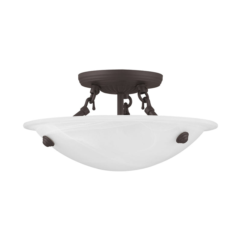 Oasis 3-Light 12" Semi-Flush Mount in Bronze