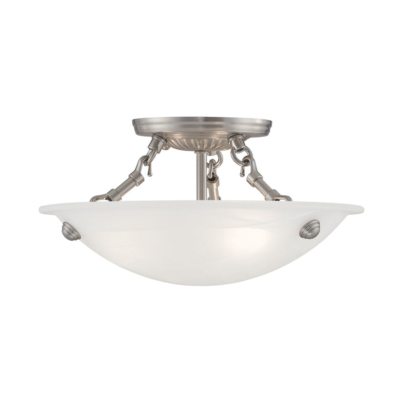 Oasis 3-Light 12" Semi-Flush Mount in Brushed Nickel