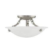 Oasis 3-Light 12" Semi-Flush Mount in Brushed Nickel