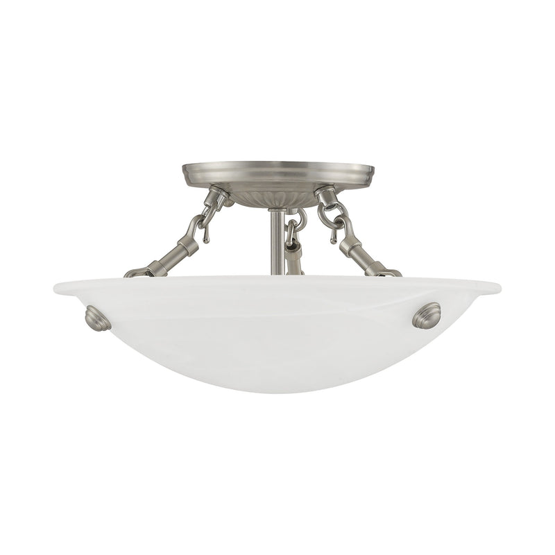 Oasis 3-Light 12" Semi-Flush Mount in Brushed Nickel