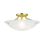 Oasis 3-Light 16" Semi-Flush Mount in Polished Brass