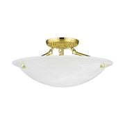Oasis 3-Light 16" Semi-Flush Mount in Polished Brass