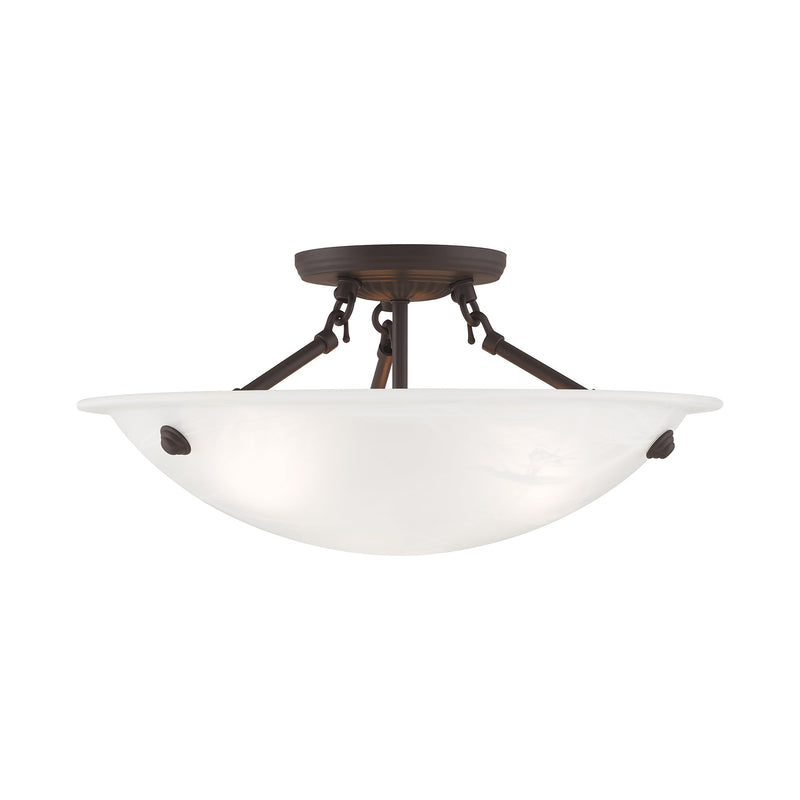 Oasis 3-Light 16" Semi-Flush Mount in Bronze