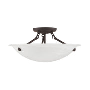 Oasis 3-Light 16" Semi-Flush Mount in Bronze