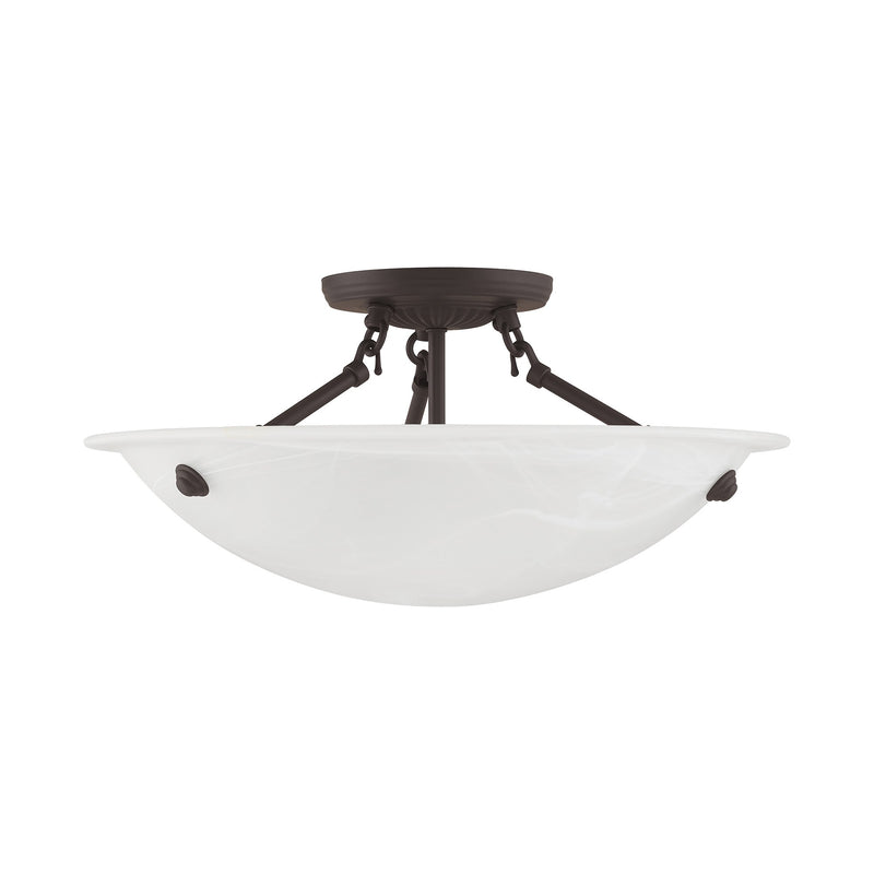 Oasis 3-Light 16" Semi-Flush Mount in Bronze