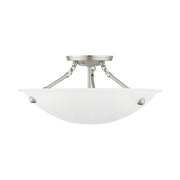 Oasis 3-Light 16" Semi-Flush Mount in Brushed Nickel