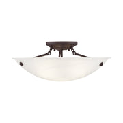 Oasis 3-Light 20" Semi-Flush Mount in Bronze