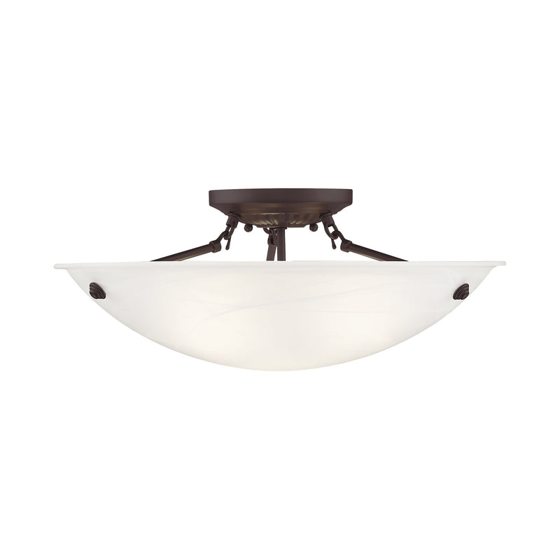 Oasis 3-Light 20" Semi-Flush Mount in Bronze