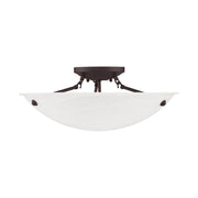 Oasis 3-Light 20" Semi-Flush Mount in Bronze