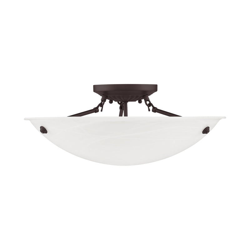 Oasis 3-Light 20" Semi-Flush Mount in Bronze
