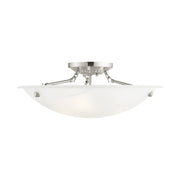 Oasis 3-Light 20" Semi-Flush Mount in Brushed Nickel