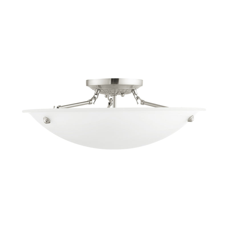Oasis 3-Light 20" Semi-Flush Mount in Brushed Nickel
