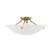 Oasis 4-Light Semi-Flush Mount in Antique Brass