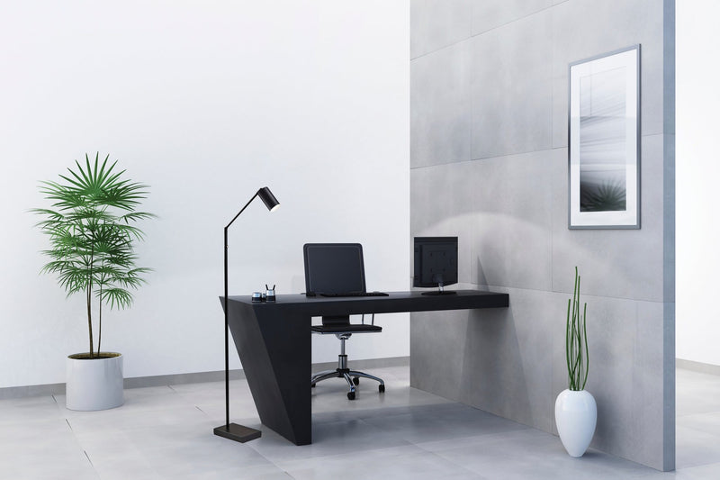Colby LED Swing-Arm Floor Lamp in Black Painted