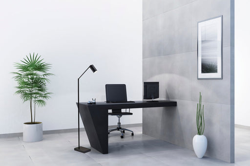 Colby LED Swing-Arm Floor Lamp in Black Painted