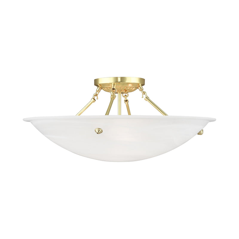 Oasis 4-Light Semi-Flush Mount in Polished Brass