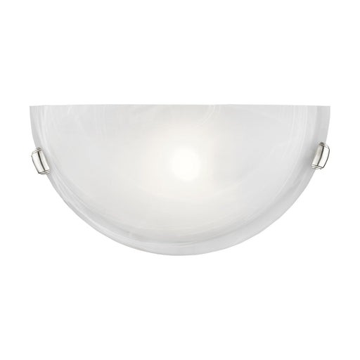 16" ADA Alabaster Glass Wall Sconce in Brushed Nickel