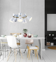 Oscar 5-Light Chandelier in White W. Antique Brass